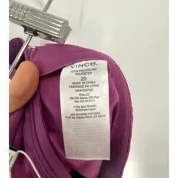 Vince Satin Wide Flare Pant Plus Size 20 NWT Purple $345 - Picture 4 of 7